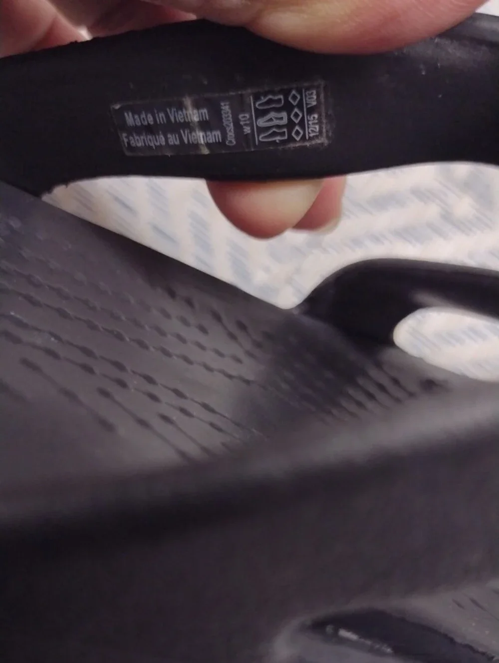 CROCS Black Slide Sandals with Silver Ring Detail